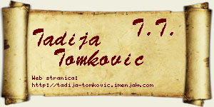 Tadija Tomković vizit kartica